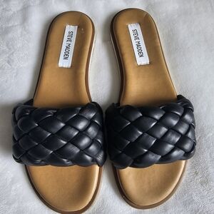 Steve Madden Black Braided Sandals